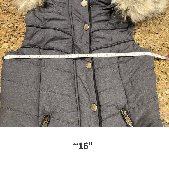 Aeropostale Gray Hooded Puffer Vest - Size XS - Picture 9 of 11